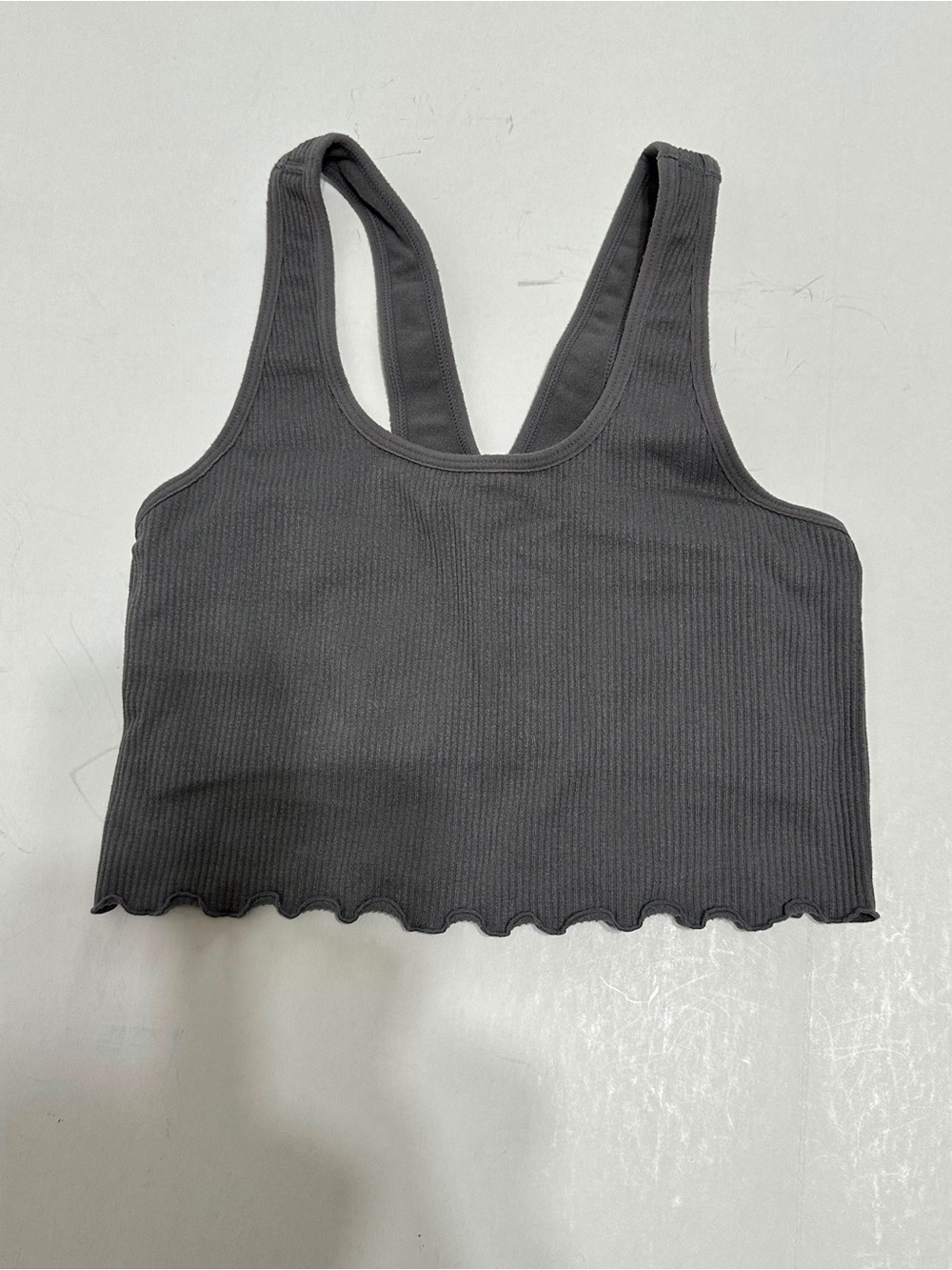 Spiritual Gangster Charcoal Ribbed Crop Sports Bra